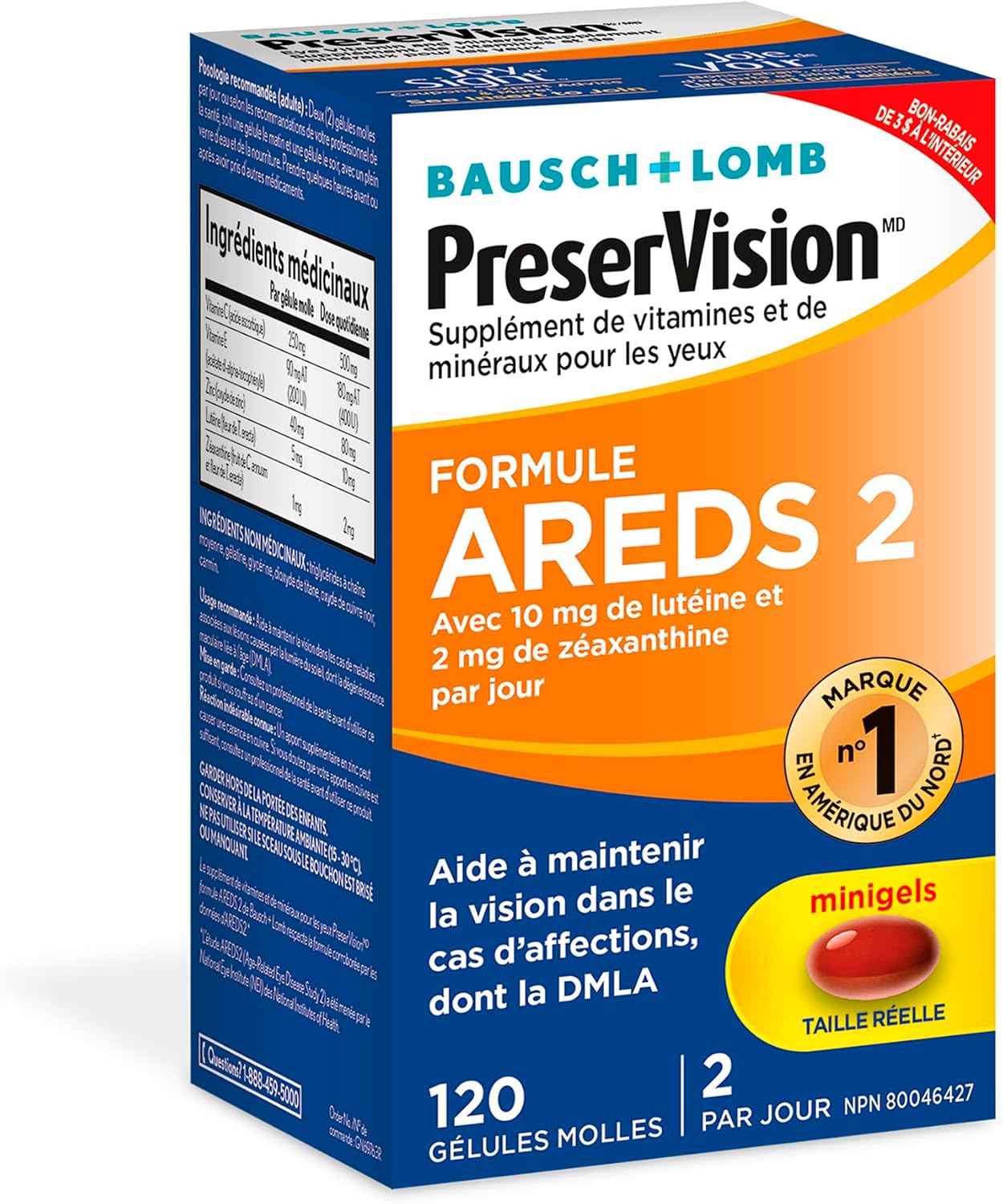 PreserVision AREDS 2 Eye Vitamin & Mineral Supplement 120 pills