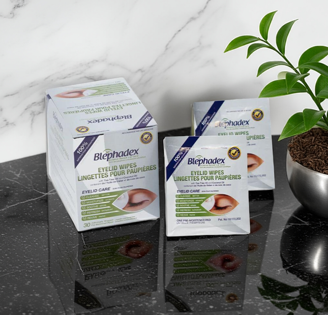 Blephadex eyelid wipes